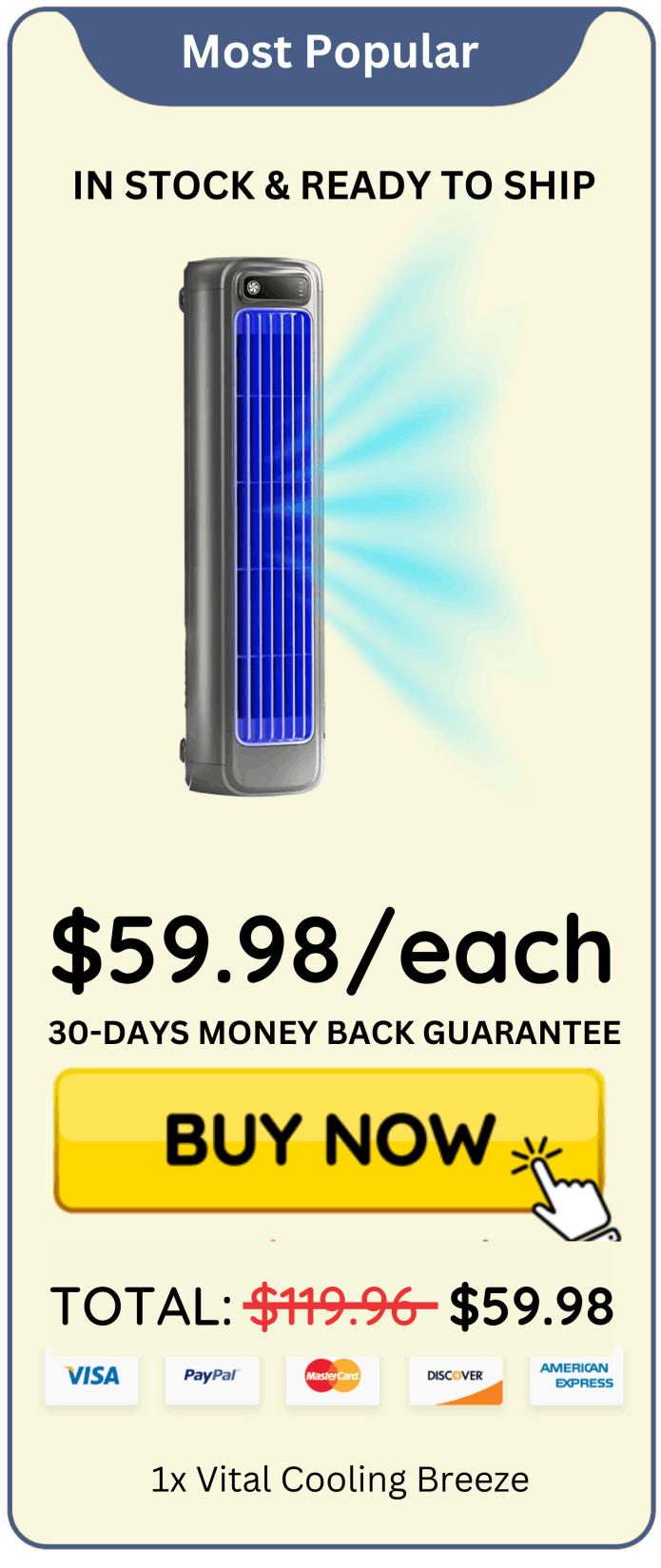 Vital Cooling Breeze offer price 